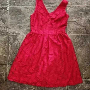 Womens red  lace dress
